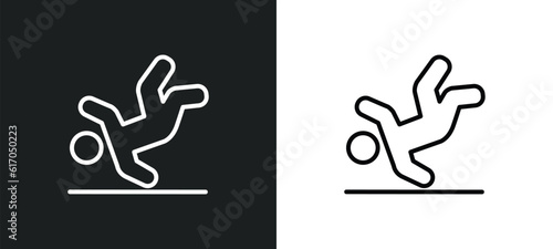 wet floor line icon in white and black colors. wet floor flat vector icon from wet floor collection for web, mobile apps and ui.