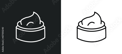 cream line icon in white and black colors. cream flat vector icon from cream collection for web, mobile apps and ui.