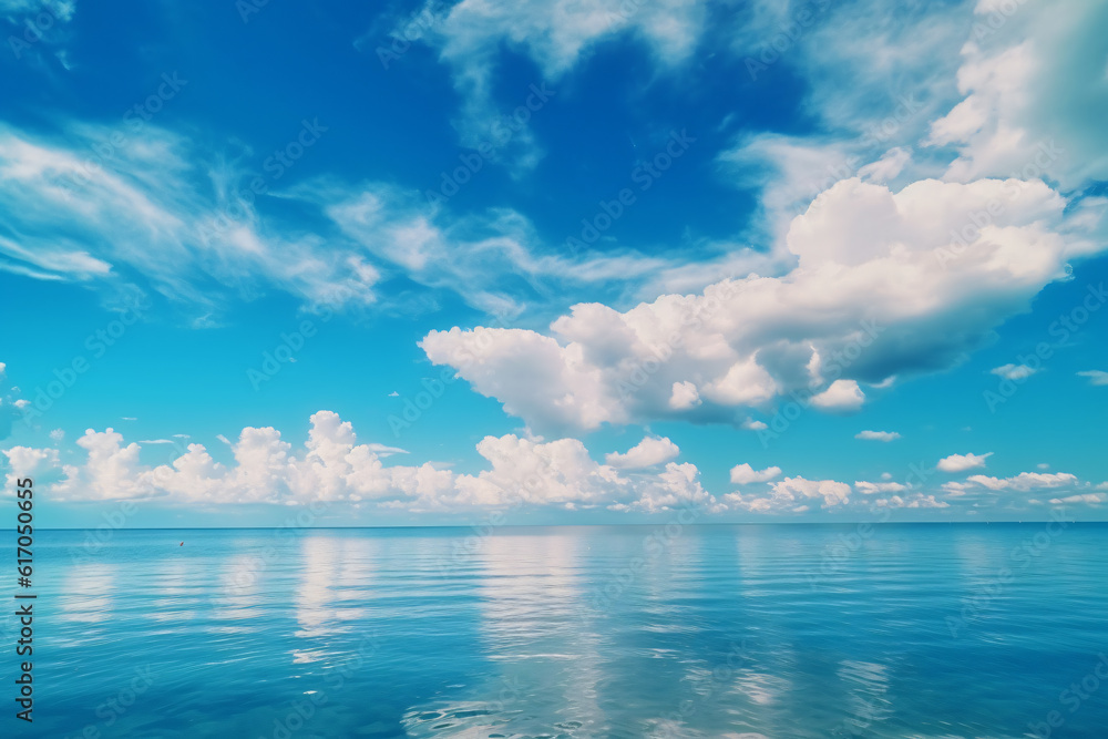 Calming summer natural marine blue background . sea and sky with white clouds photography Calming summer natural marine blue background . sea and sky with white clouds photography