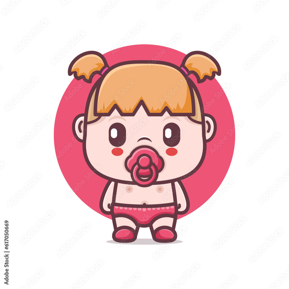 cute baby girl cartoon character vector illustration cute baby girl cartoon character vector illustration