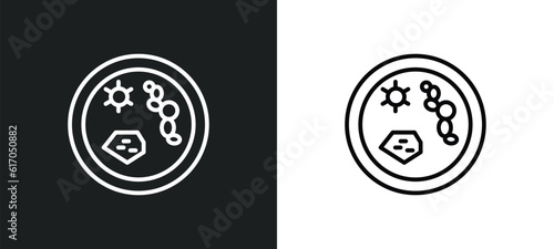 microbiology line icon in white and black colors. microbiology flat vector icon from microbiology collection for web, mobile apps and ui.