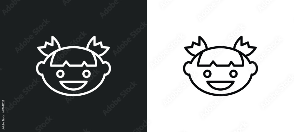 smiley face line icon in white and black colors. smiley face flat vector icon from smiley face collection for web, mobile apps and ui.