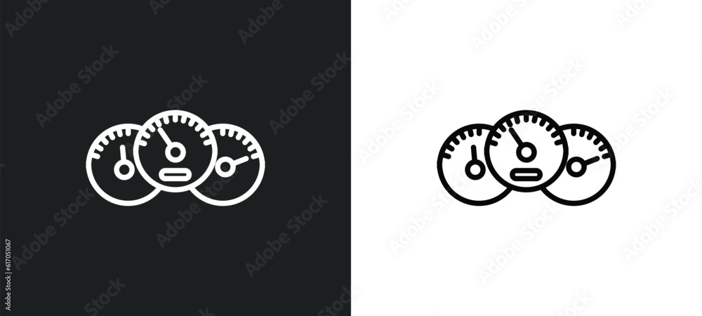 car dashboard line icon in white and black colors. car dashboard flat vector icon from car dashboard collection for web, mobile apps and ui. car dashboard line icon in white and black colors. car dashboard flat vector icon from car dashboard collection for web, mobile apps and ui.