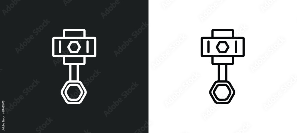 car cylinder line icon in white and black colors. car cylinder flat vector icon from car cylinder collection for web, mobile apps and ui. car cylinder line icon in white and black colors. car cylinder flat vector icon from car cylinder collection for web, mobile apps and ui.