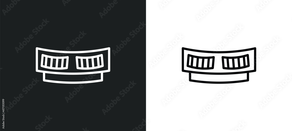 Fototapeta premium car cowl line icon in white and black colors. car cowl flat vector icon from car cowl collection for web, mobile apps and ui.