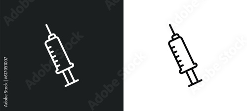 vaccine line icon in white and black colors. vaccine flat vector icon from vaccine collection for web, mobile apps and ui.