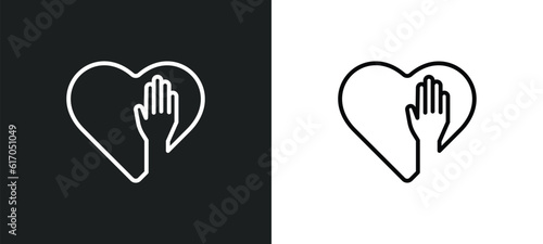 voluntary service line icon in white and black colors. voluntary service flat vector icon from voluntary service collection for web, mobile apps and ui.