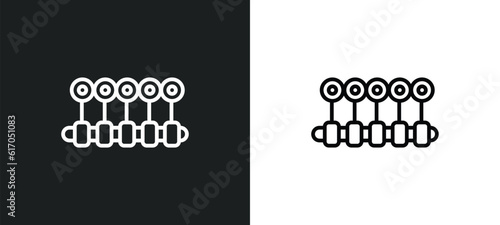 car crankshaft line icon in white and black colors. car crankshaft flat vector icon from car crankshaft collection for web, mobile apps and ui. photo