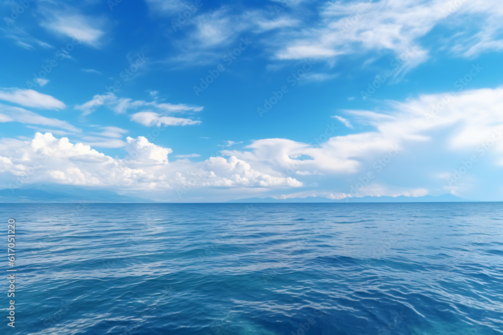custom made wallpaper toronto digitalCalming summer natural marine blue background . sea and sky with white clouds photography