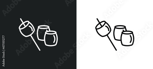 marshmallow line icon in white and black colors. marshmallow flat vector icon from marshmallow collection for web, mobile apps and ui.