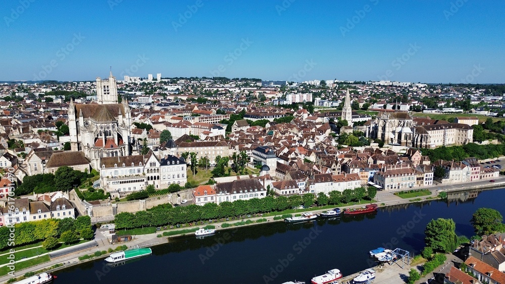 Drone photo Auxerre France Europe