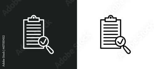 revision line icon in white and black colors. revision flat vector icon from revision collection for web, mobile apps and ui.