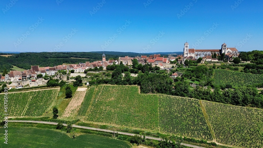 drone photo Vezelay France Europe