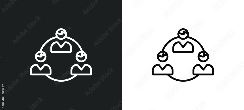 work parteners line icon in white and black colors. work parteners flat vector icon from work parteners collection for web, mobile apps and ui.