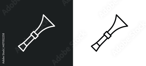 vuvuzela line icon in white and black colors. vuvuzela flat vector icon from vuvuzela collection for web, mobile apps and ui.