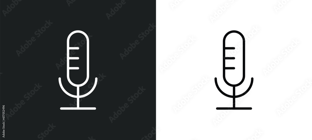 microphone line icon in white and black colors. microphone flat vector icon from microphone collection for web, mobile apps and ui. microphone line icon in white and black colors. microphone flat vector icon from microphone collection for web, mobile apps and ui.