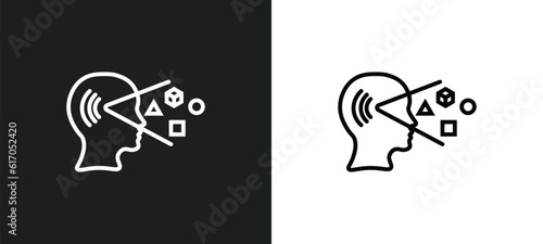 perception line icon in white and black colors. perception flat vector icon from perception collection for web, mobile apps and ui.