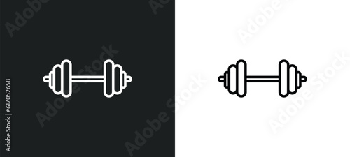 weights line icon in white and black colors. weights flat vector icon from weights collection for web, mobile apps and ui.