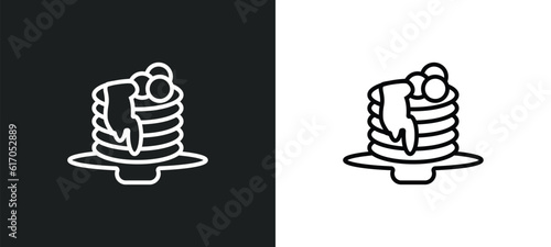 crepe and cream line icon in white and black colors. crepe and cream flat vector icon from crepe cream collection for web, mobile apps ui.