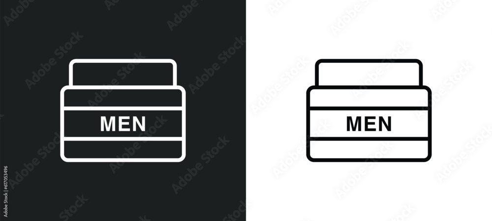 men cream line icon in white and black colors. men cream flat vector icon from men cream collection for web, mobile apps and ui. men cream line icon in white and black colors. men cream flat vector icon from men cream collection for web, mobile apps and ui.