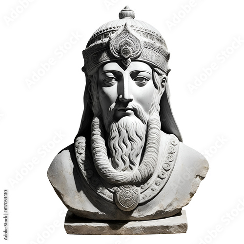 Ahura Mazda lord of wisdom statue isolated on transparent background. Generative AI	 photo