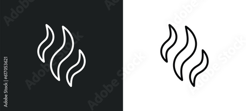 aroma line icon in white and black colors. aroma flat vector icon from aroma collection for web, mobile apps and ui.