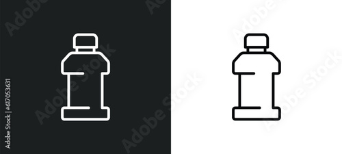 mouthwash line icon in white and black colors. mouthwash flat vector icon from mouthwash collection for web, mobile apps and ui.