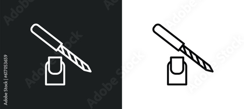 pedicure line icon in white and black colors. pedicure flat vector icon from pedicure collection for web, mobile apps and ui.