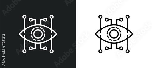 bionic line icon in white and black colors. bionic flat vector icon from bionic collection for web, mobile apps and ui.