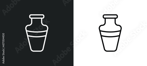 ceramic vase line icon in white and black colors. ceramic vase flat vector icon from ceramic vase collection for web  mobile apps and ui.