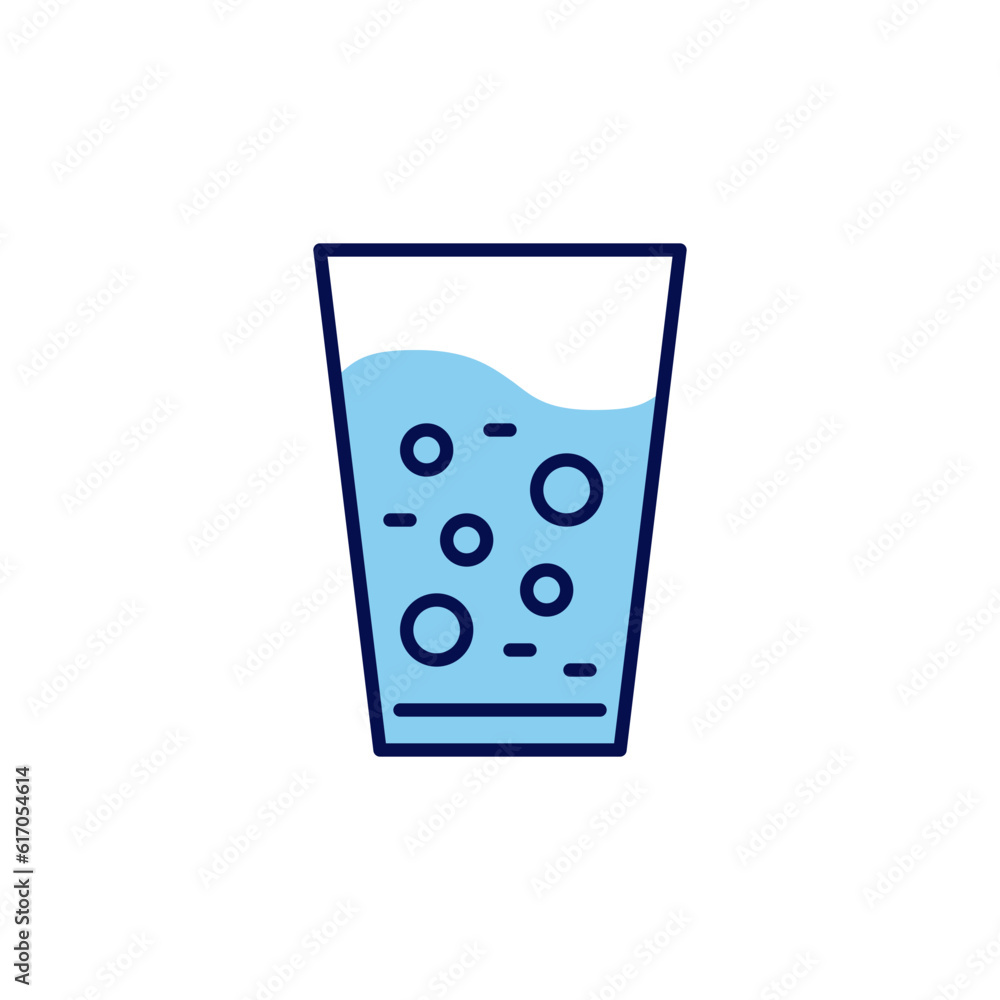 Glass of Water related vector line icon. Isolated on white background. Vector illustration. Editable stroke Glass of Water related vector line icon. Isolated on white background. Vector illustration. Editable stroke