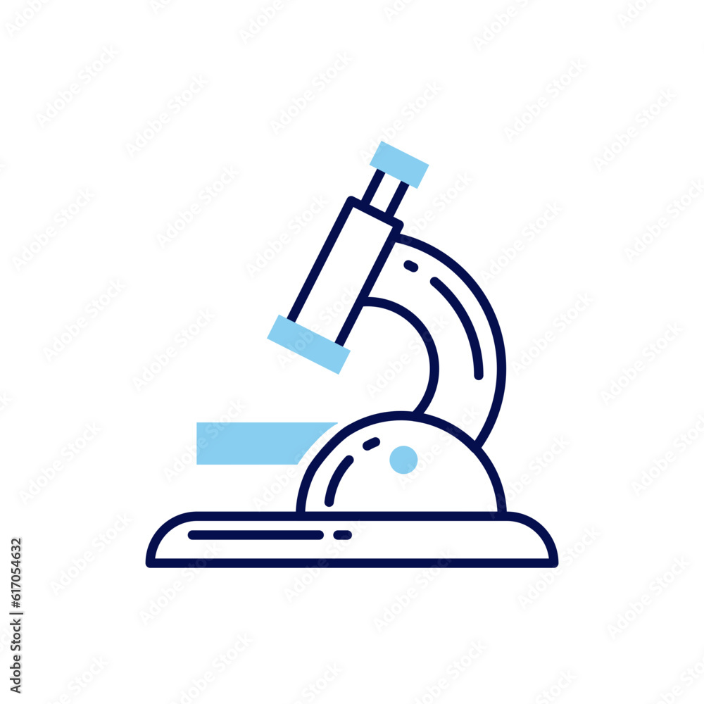 Microscope related vector line icon. Isolated on white background. Vector illustration. Editable stroke Microscope related vector line icon. Isolated on white background. Vector illustration. Editable stroke