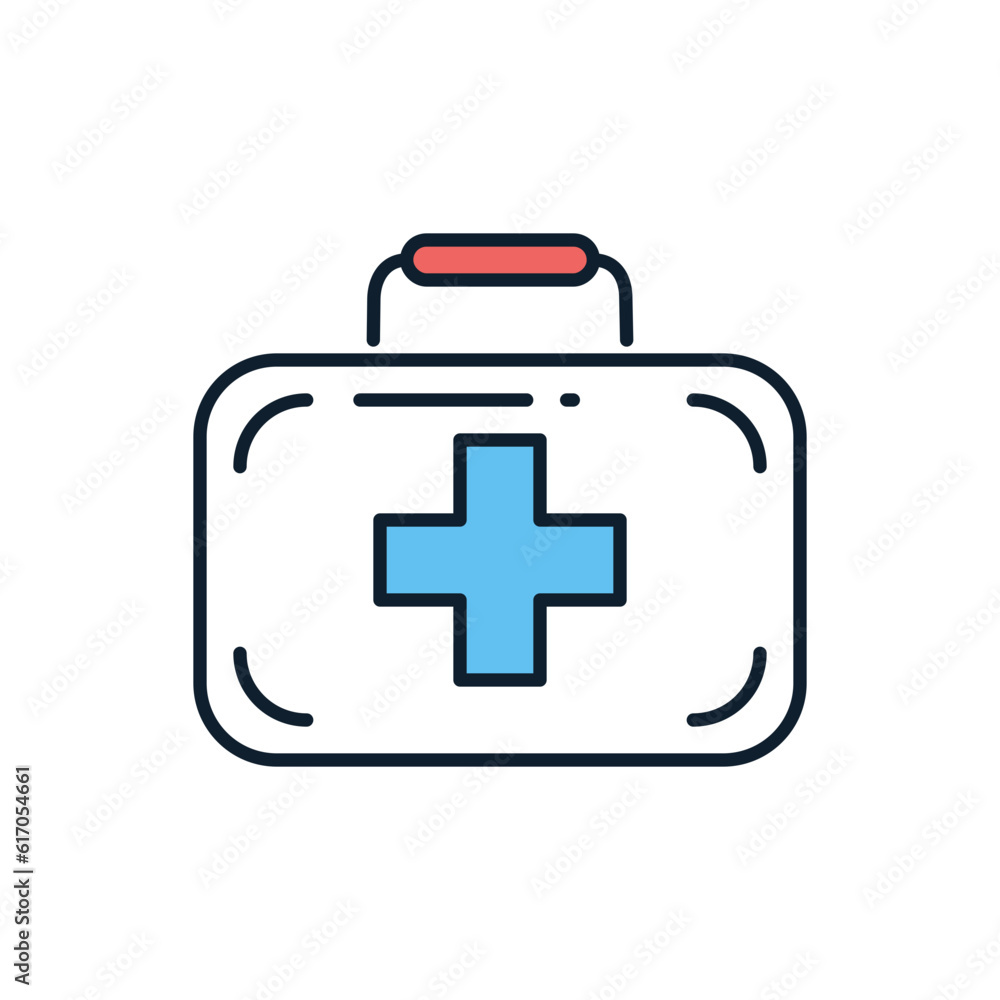 First Aid Kit related vector line icon. Isolated on white background. Vector illustration. Editable stroke First Aid Kit related vector line icon. Isolated on white background. Vector illustration. Editable stroke