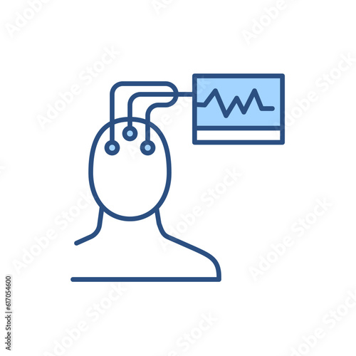 Electroencephalography related vector line icon. Isolated on white background. Vector illustration. Editable stroke