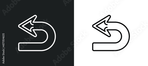 return line icon in white and black colors. return flat vector icon from return collection for web, mobile apps and ui.