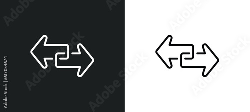 transfer line icon in white and black colors. transfer flat vector icon from transfer collection for web, mobile apps and ui.