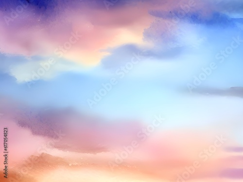sunset sky with clouds watercolor background