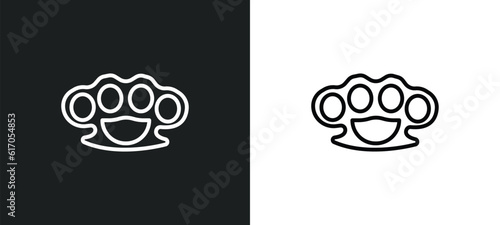 knuckle line icon in white and black colors. knuckle flat vector icon from knuckle collection for web, mobile apps and ui. photo