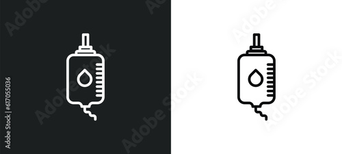 blood transfusion line icon in white and black colors. blood transfusion flat vector icon from blood transfusion collection for web, mobile apps and ui.