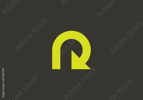 Experience minimalistic allure with our sleek letter R logo, accentuated by a dynamic re arrow symbol, representing forward momentum