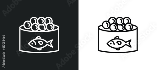caviar line icon in white and black colors. caviar flat vector icon from caviar collection for web, mobile apps and ui.
