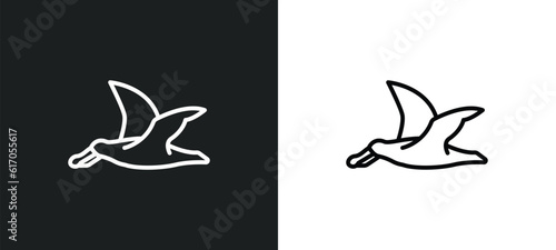 albatross line icon in white and black colors. albatross flat vector icon from albatross collection for web, mobile apps and ui.
