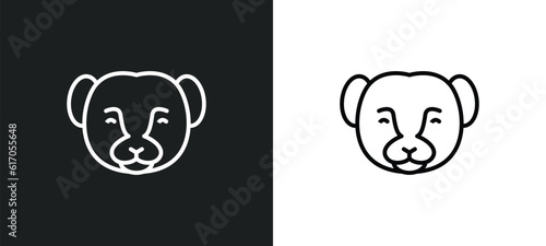 weasel line icon in white and black colors. weasel flat vector icon from weasel collection for web, mobile apps and ui.