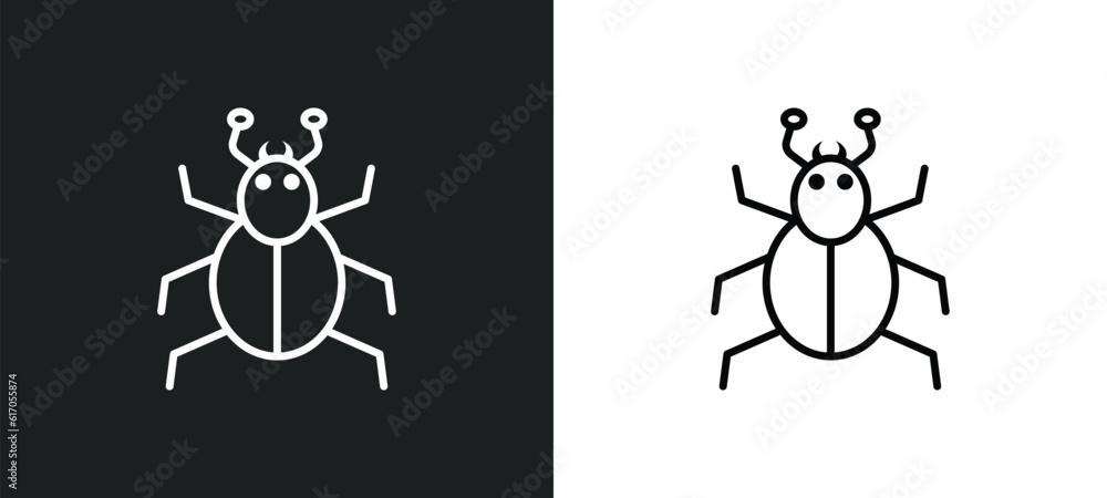 mite line icon in white and black colors. mite flat vector icon from mite collection for web, mobile apps and ui.