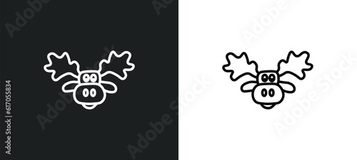 moose line icon in white and black colors. moose flat vector icon from moose collection for web, mobile apps and ui.