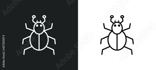 mite line icon in white and black colors. mite flat vector icon from mite collection for web, mobile apps and ui.