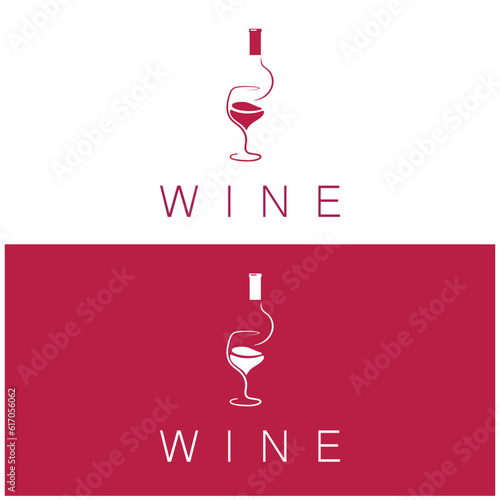 Wine logo design template.vector illustration of icon-vector