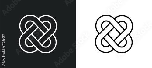interlocking line icon in white and black colors. interlocking flat vector icon from interlocking collection for web, mobile apps and ui. photo