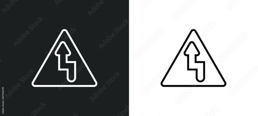right bend line icon in white and black colors. right bend flat vector icon from right bend collection for web, mobile apps and ui. right bend line icon in white and black colors. right bend flat vector icon from right bend collection for web, mobile apps and ui.