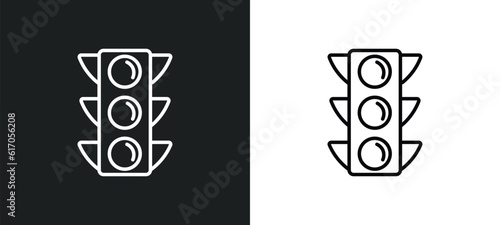 semaphore line icon in white and black colors. semaphore flat vector icon from semaphore collection for web, mobile apps and ui.